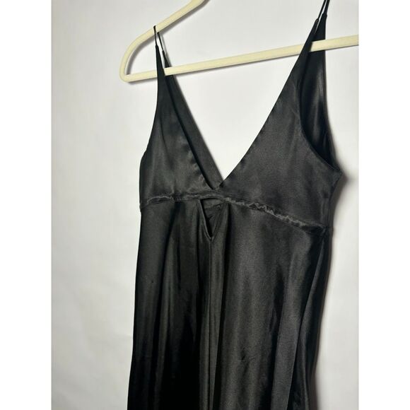 Sensara Slip Dress women's size Medium Black Satin Sexy Goth Vampire Romantic - Picture 2 of 4